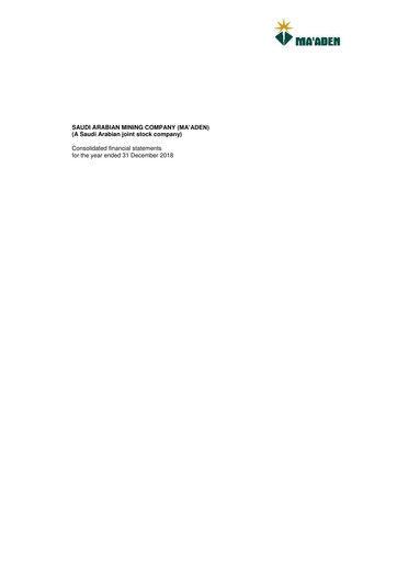 Thumbnail Ma'aden Financial Statement 2018