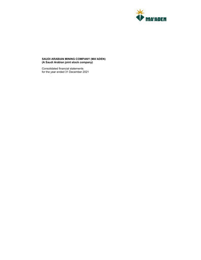 Thumbnail Ma'aden Financial Statement 2021
