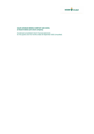 Thumbnail Ma'aden Financial Statement 2022-9m