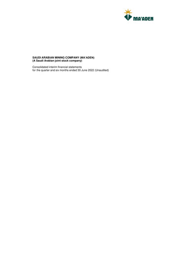 Thumbnail Ma'aden Financial Statement 2022-h1