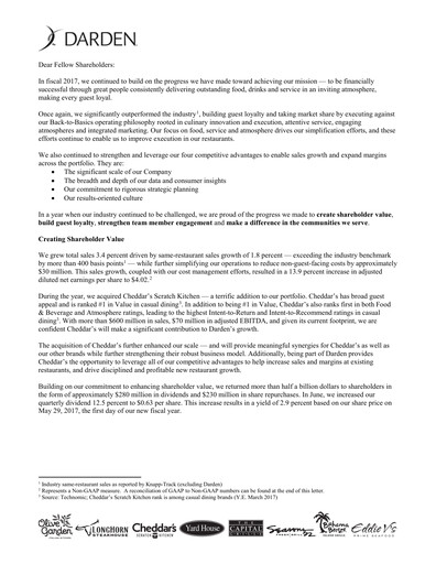 Vorschaubild Darden Restaurants
 Jahresbericht 2017