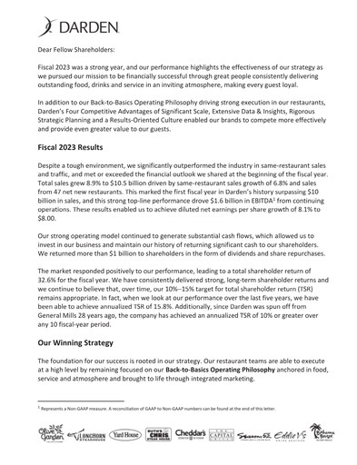 Vorschaubild Darden Restaurants
 Jahresbericht 2023
