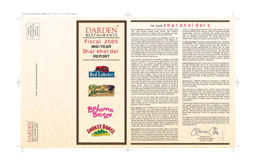 Thumbnail Darden Restaurants
 Half-year Report 2005-h1