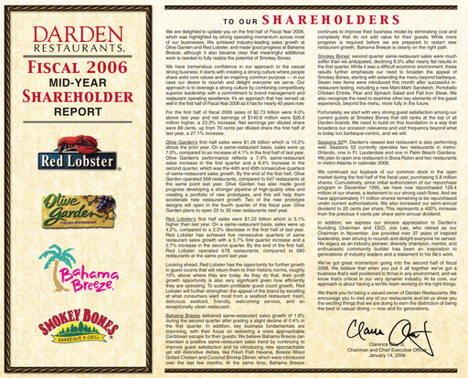 Thumbnail Darden Restaurants
 Half-year Report 2006-h1