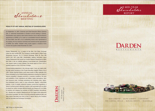 Thumbnail Darden Restaurants
 Half-year Report 2008-h1