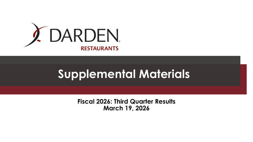 Thumbnail Darden Restaurants
 Quarterly Report 2026-q3