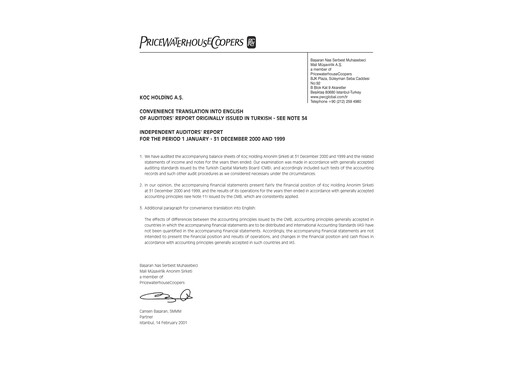 Thumbnail Koç Holding
 Annual Report 2000