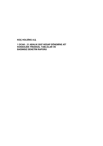 Thumbnail Koç Holding
 Financial Statement 2007