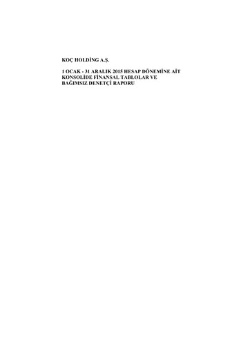 Thumbnail Koç Holding
 Financial Statement 2015