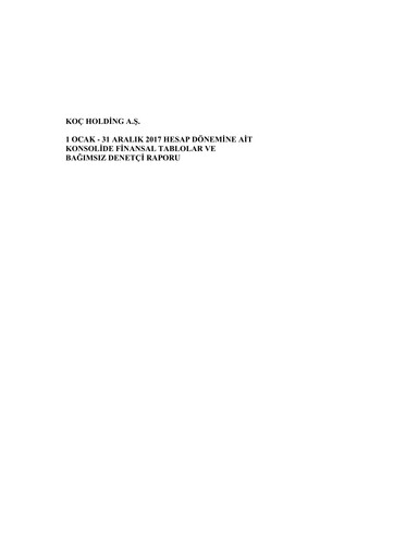 Thumbnail Koç Holding
 Financial Statement 2017