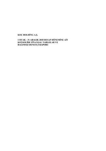 Thumbnail Koç Holding
 Financial Statement 2018