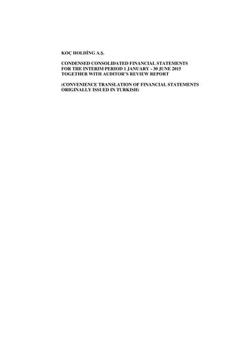 Thumbnail Koç Holding
 Half-year Report 2015-h1