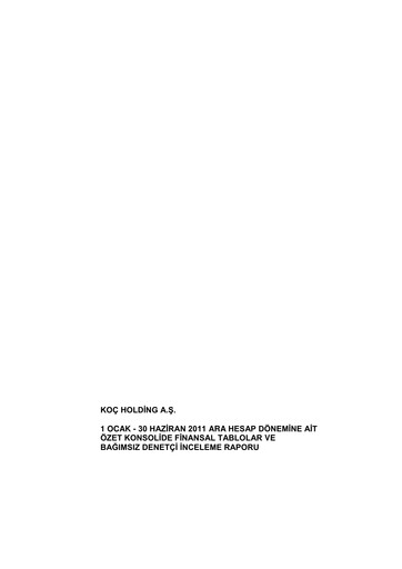 Thumbnail Koç Holding
 Half-year Report 2011-h1