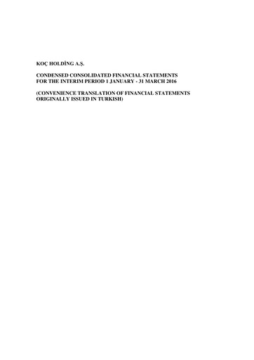 Thumbnail Koç Holding
 Quarterly Report 2016-q1