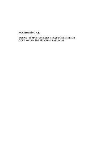 Thumbnail Koç Holding
 Quarterly Report 2018-q1