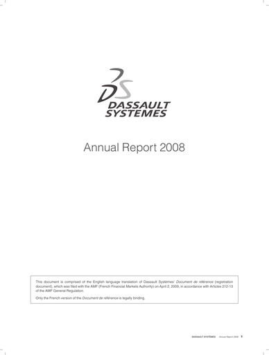 Thumbnail Dassault Systèmes Annual Report 2008