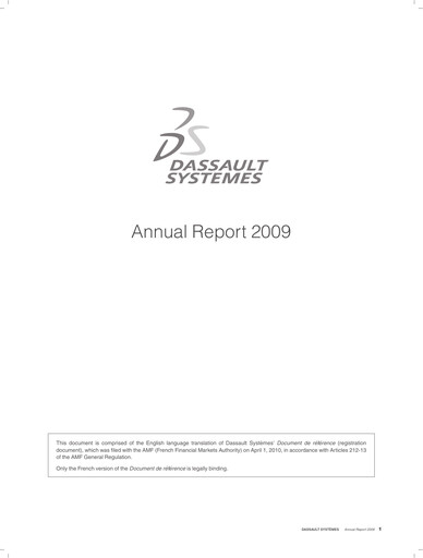 Thumbnail Dassault Systèmes Annual Report 2009