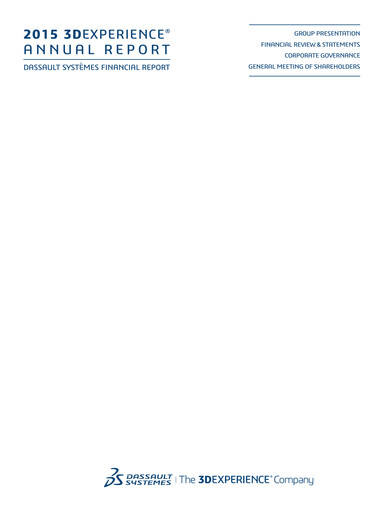 Thumbnail Dassault Systèmes Annual Report 2015