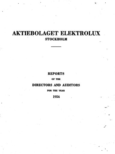 Miniature Electrolux Rapport annuel 1954