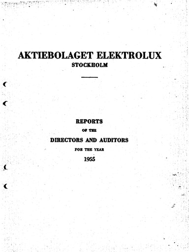 Miniature Electrolux Rapport annuel 1955