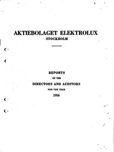 Miniature Electrolux Rapport annuel 1956