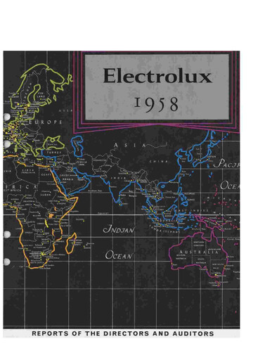 Miniature Electrolux Rapport annuel 1958