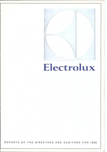 Miniature Electrolux Rapport annuel 1966