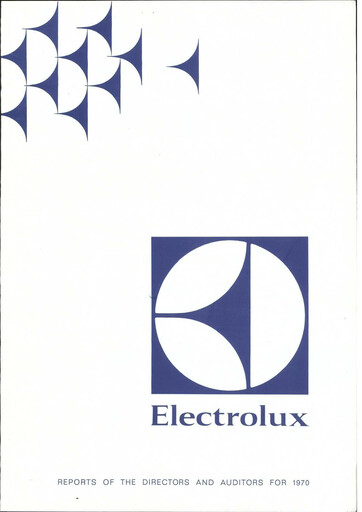 Miniature Electrolux Rapport annuel 1970