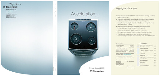 Miniature Electrolux Rapport annuel 2005