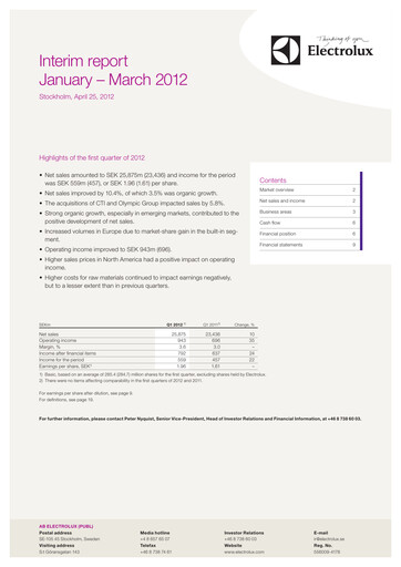 Thumbnail Electrolux Quarterly Report 2012-q1