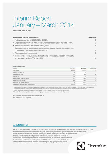 Thumbnail Electrolux Quarterly Report 2014-q1