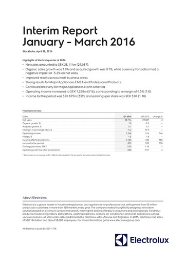 Thumbnail Electrolux Quarterly Report 2016-q1