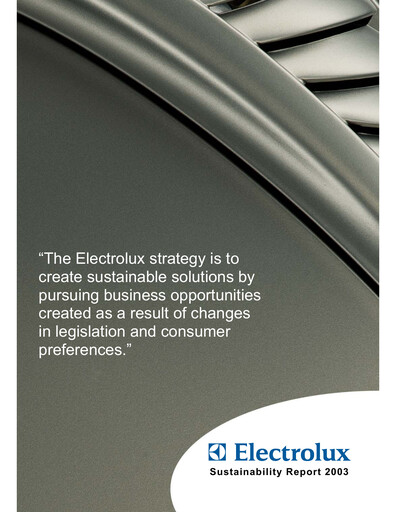 Miniature Electrolux Rapport de durabilité 2003