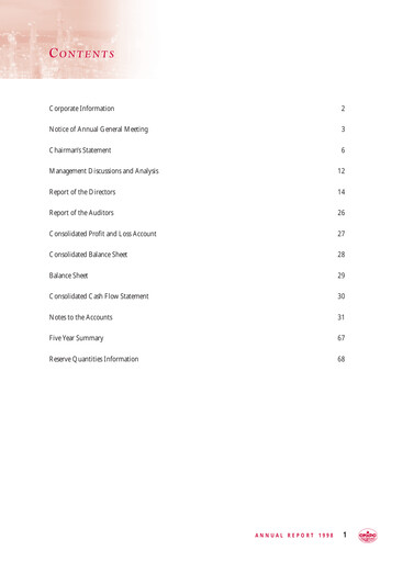 Thumbnail Kunlun Energy Company Annual Report 1998
