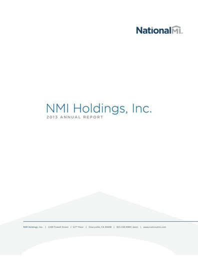 Miniature NMI Holdings
 Rapport annuel 2013