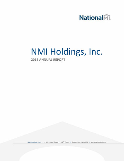 Miniature NMI Holdings
 Rapport annuel 2015