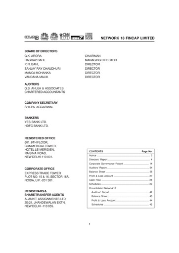 Miniature Network18
 Rapport annuel 2006-2007