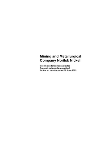 Thumbnail Nornickel Half-year Report 2025-h1