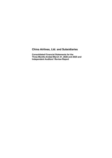 Thumbnail China Airlines Quarterly Report 2026-q1