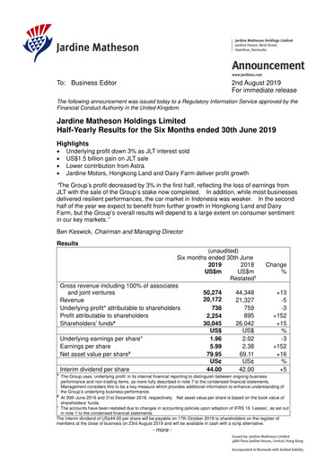 Thumbnail Jardine Matheson Half-year Report 2019-h1
