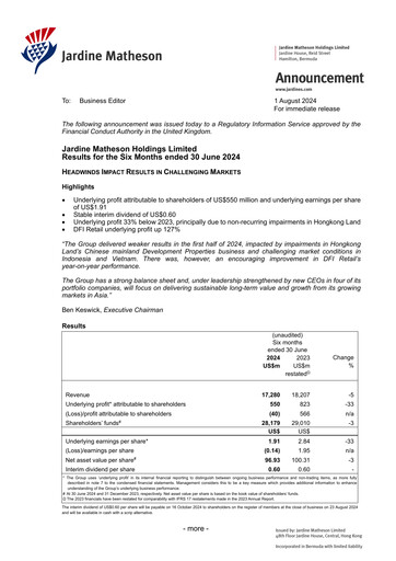 Thumbnail Jardine Matheson Half-year Report 2024-h1