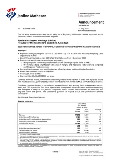 Thumbnail Jardine Matheson Half-year Report 2025-h1