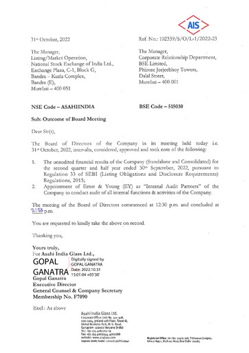 Thumbnail Asahi India Glass Half-year Report 2022-h1
