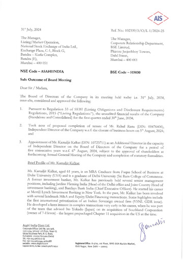 Thumbnail Asahi India Glass Quarterly Report 2024-q1