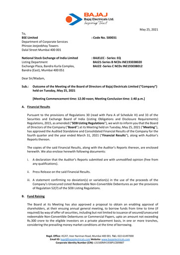 Thumbnail Bajaj Electricals
 Quarterly Report 2020-q4