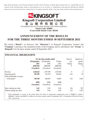 Thumbnail Kingsoft Quarterly Report 2021-q3