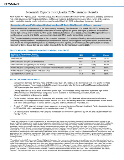 Thumbnail Newmark Quarterly Report 2026-q1