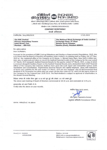 Thumbnail Engineers India
 Financial Report 2018-2019