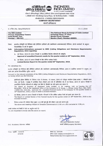 Thumbnail Engineers India
 Quarterly Report 2018-q2