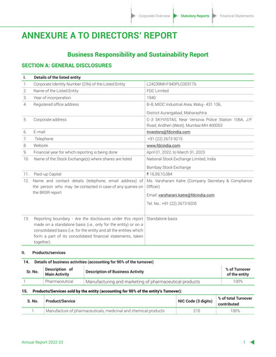 Thumbnail FDC India ESG Report 2022-2023
